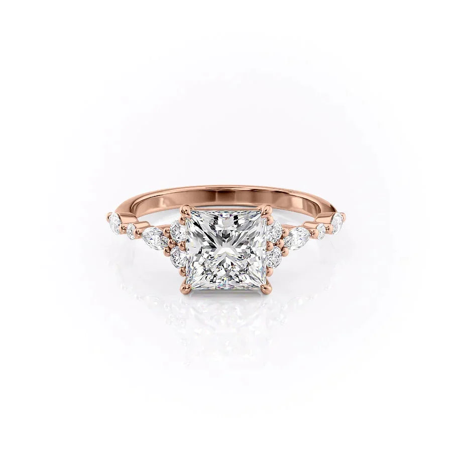 The Kristen Set With A 3 Carat Princess Moissanite