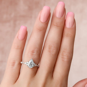 The Kristen Set With A 2.5 Carat Pear Lab Diamond