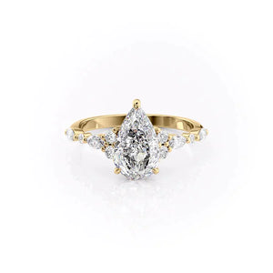 The Kristen Set With A 1.5 Carat Pear Moissanite
