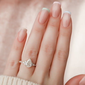 The Kristen Set With A 2 Carat Pear Lab Diamond