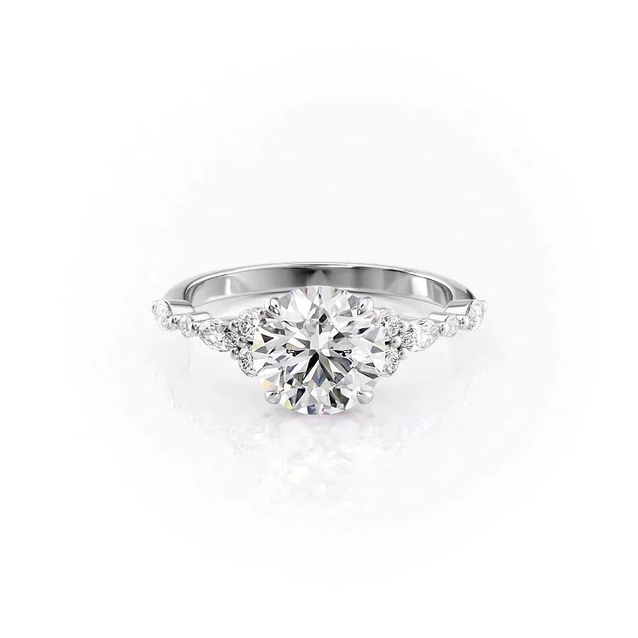 The Kristen Set With A 2.5 Carat Round Lab Diamond