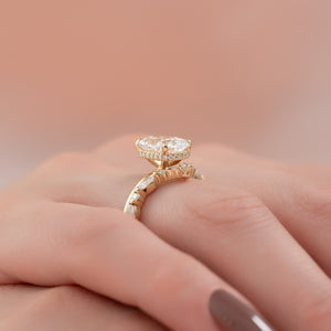The Alex Set With A 2 Carat Elongated Cushion Lab Diamond