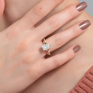 The Alex Set With A Elongated Cushion Moissanite