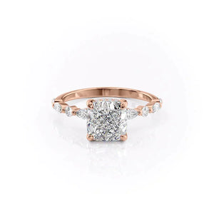 The Lindsey Set With A 5 Carat Cushion Moissanite
