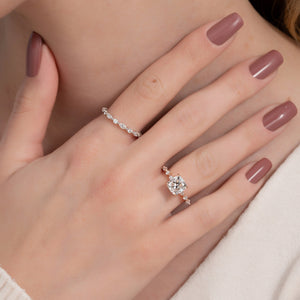 The Lindsey Set With A 4.5 Carat Cushion Moissanite