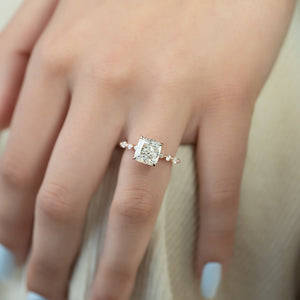 The Lindsey Set With A 4.5 Carat Cushion Moissanite