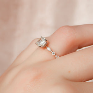 The Lindsey Set With A 4.5 Carat Cushion Moissanite