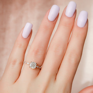 The Lindsey Set With A 4.5 Carat Cushion Moissanite