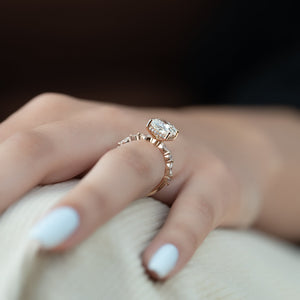 The Lindsey Set With A 4.5 Carat Cushion Moissanite