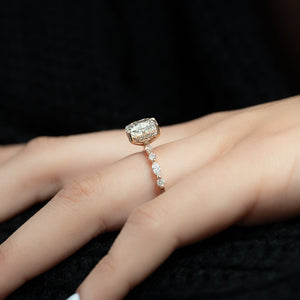 The Lindsey Set With A 4.5 Carat Cushion Moissanite