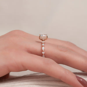 The Lindsey Set With A 4.5 Carat Cushion Moissanite