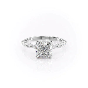 The Lindsey Set With A 2 Carat Cushion Moissanite