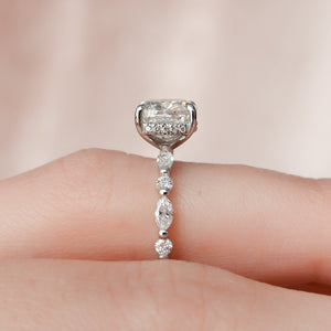 The Lindsey Set With A 1 Carat Cushion Lab Diamond
