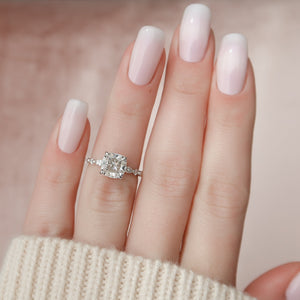 The Lindsey Set With A 1 Carat Cushion Lab Diamond