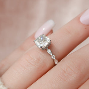 The Lindsey Set With A 1 Carat Cushion Lab Diamond