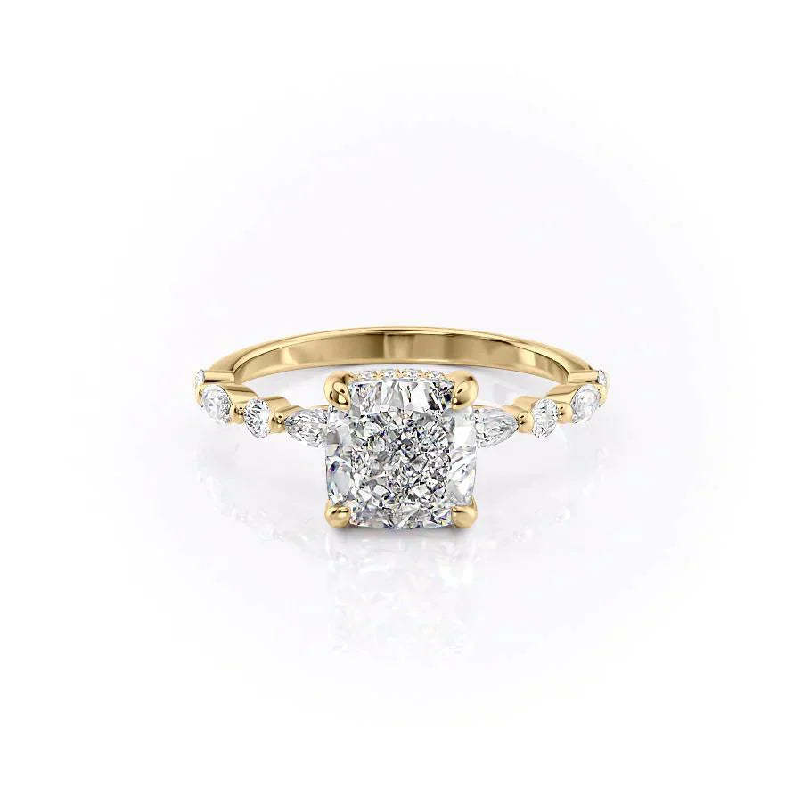 The Lindsey Set With A 5 Carat Cushion Moissanite