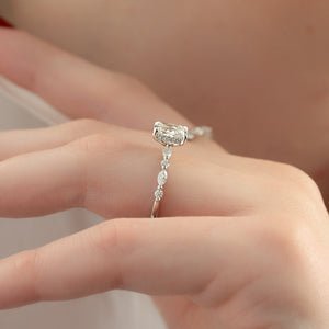 The Lindsey Set With A 1.5 Carat Elongated Cushion Moissanite