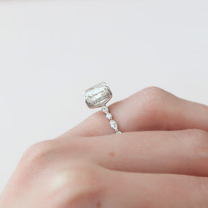 The Lindsey Set With A 1.5 Carat Elongated Cushion Moissanite