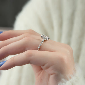 The Lindsey Set With A 1.5 Carat Elongated Cushion Moissanite