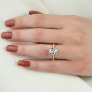 The Lindsey Set With A 4 Carat Elongated Cushion Moissanite