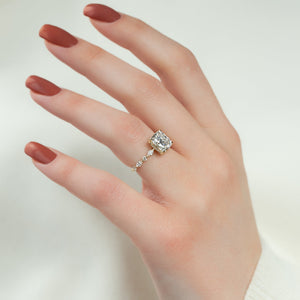 The Lindsey Set With A 4 Carat Elongated Cushion Moissanite