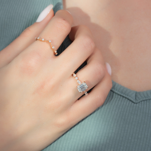 The Lindsey Set With A 1 Carat Emerald Lab Diamond