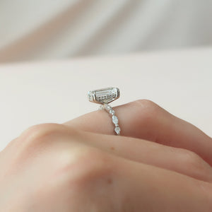 The Lindsey Set With A 3 Carat Emerald Lab Diamond