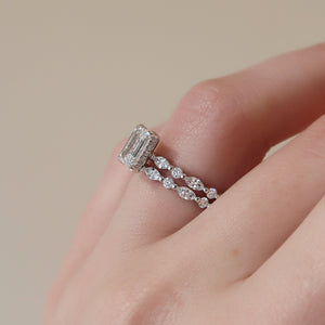 The Lindsey Set With A 3 Carat Emerald Lab Diamond