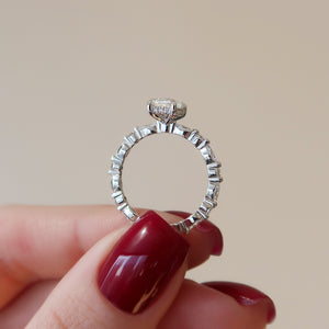 The Lindsey Set With A 3 Carat Emerald Lab Diamond