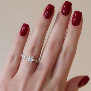 The Lindsey Set With A 3 Carat Emerald Lab Diamond