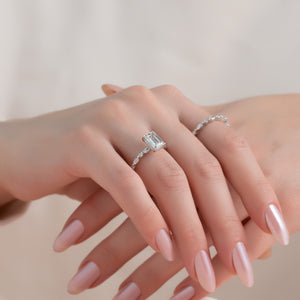 The Lindsey Set With A 3 Carat Emerald Lab Diamond