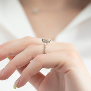 The Lindsey Set With A 3 Carat Emerald Lab Diamond