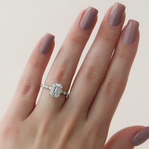 The Lindsey Set With A 3 Carat Emerald Lab Diamond