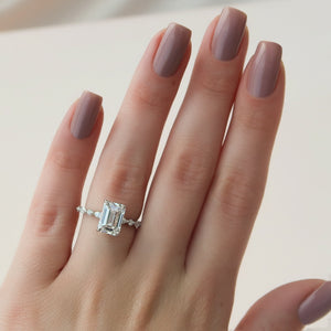 The Lindsey Set With A 3 Carat Emerald Lab Diamond