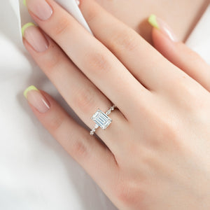 The Lindsey Set With A 3 Carat Emerald Lab Diamond
