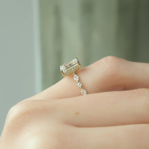 The Lindsey Set With A 4.5 Carat Emerald Moissanite