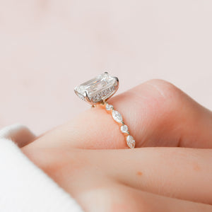 The Lindsey Set With A 4.5 Carat Emerald Moissanite