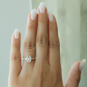 The Lindsey Set With A 4.5 Carat Emerald Moissanite