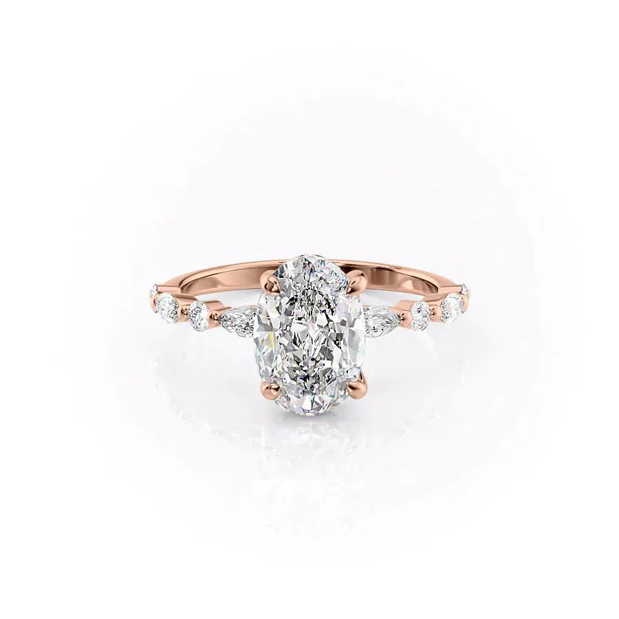 The Lindsey Set With A 4.5 Carat Oval Moissanite