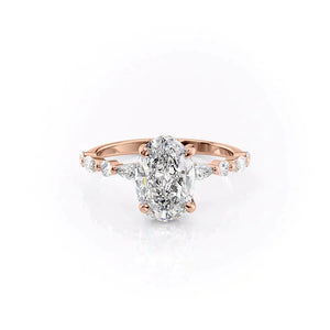 The Lindsey Set With A 4.5 Carat Oval Moissanite