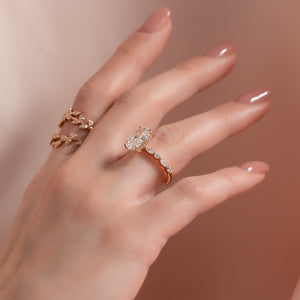 The Lindsey Set With A 1 Carat Oval Moissanite
