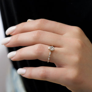 The Lindsey Set With A 1 Carat Oval Moissanite
