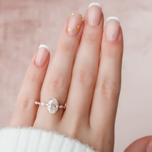 The Lindsey Set With A 1 Carat Oval Moissanite
