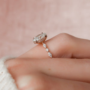 The Lindsey Set With A 1 Carat Oval Moissanite