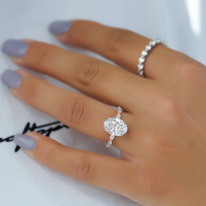 The Lindsey Set With A 1 Carat Oval Moissanite