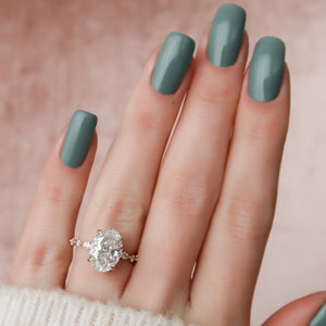 The Lindsey Set With A 1 Carat Oval Moissanite
