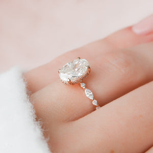 The Lindsey Set With A 1 Carat Oval Moissanite