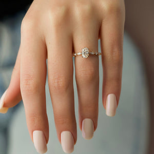 The Lindsey Set With A 1 Carat Oval Moissanite