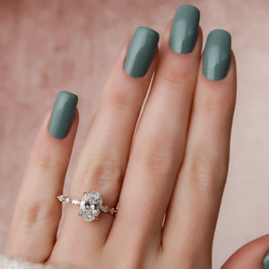 The Lindsey Set With A 1 Carat Oval Moissanite
