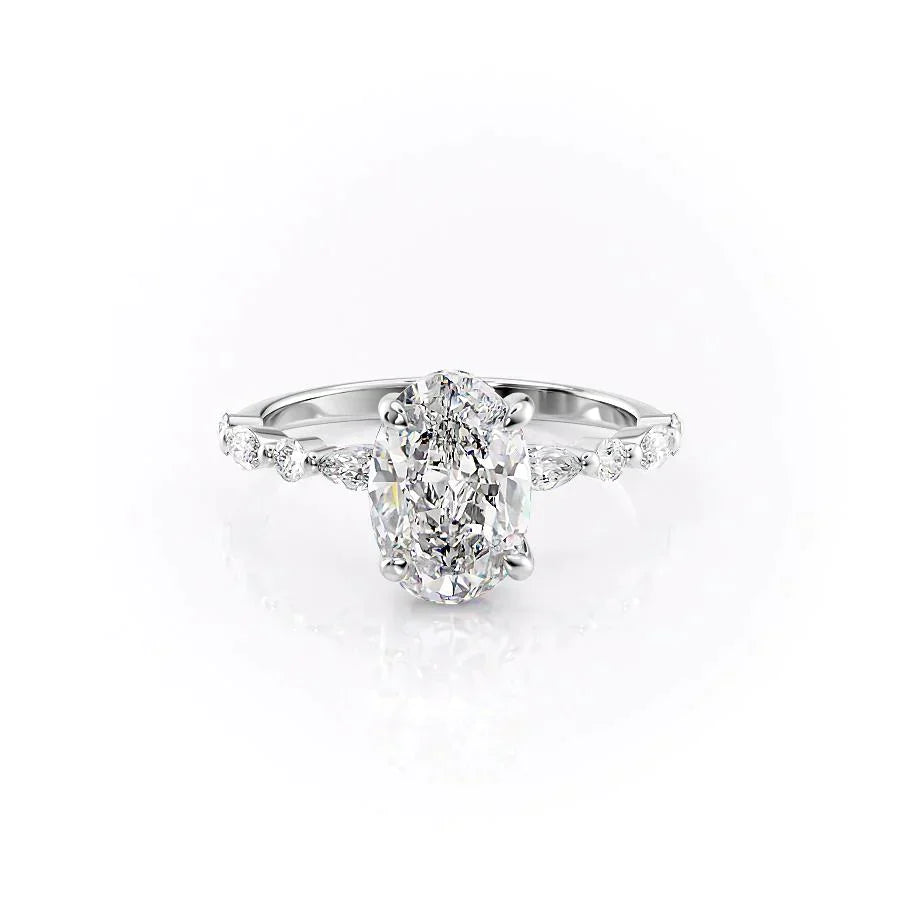 The Lindsey Set With A 3 Carat Oval Moissanite